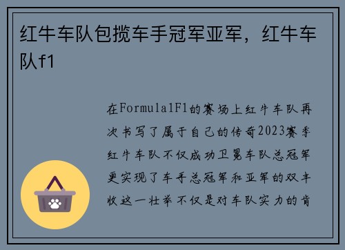 红牛车队包揽车手冠军亚军，红牛车队f1